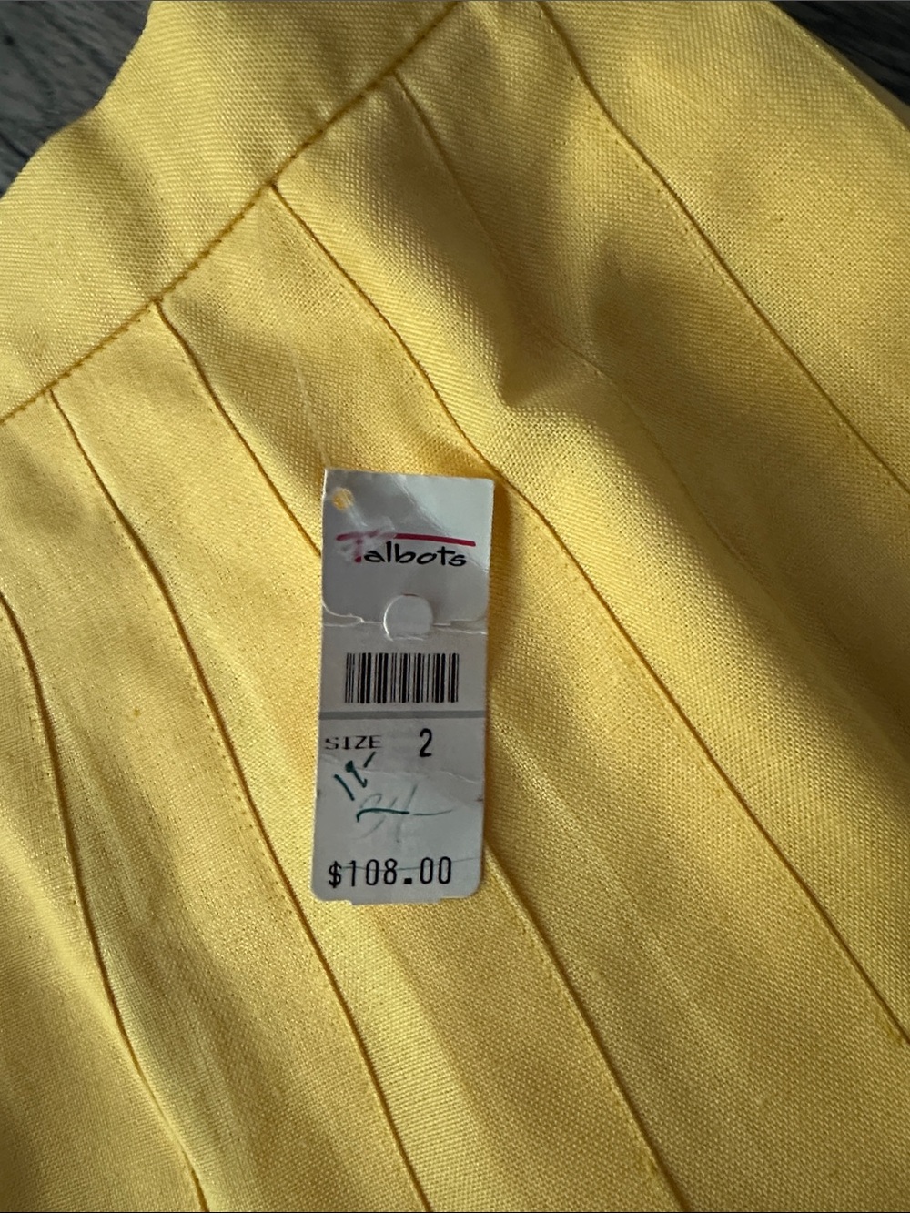 Talbots NWT vintage Yellow Pleated maxi Skirt - Women size 2‎ - Picture 2 of 12